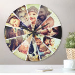 Custom Photo Fun Bright Filter Family Children<br><div class="desc">Create your own customized 12 photo wall clock with your custom images enhanced with a fun bright filter.</div>