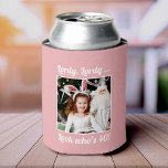 Custom Photo Fun Cool 40th Birthday Pink Can Cooler<br><div class="desc">Customise with your text and photo and wish Happy Birthday with these fun,  unique party favours! Perfect for a 40th birthday party but messages on front and back are fully customisable. Great for any outdoor birthday party,  bachelorette outing,  or any other celebration to create memories!</div>