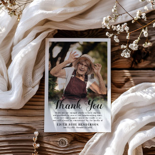 Custom Photo Funeral Sympathy White Thank You Card