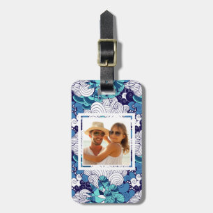 Custom Photo Funky Seashell Pattern Luggage Tag