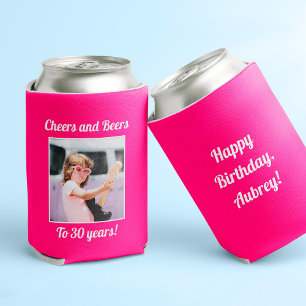Custom Photo Funny Cool 30th Birthday Can Cooler