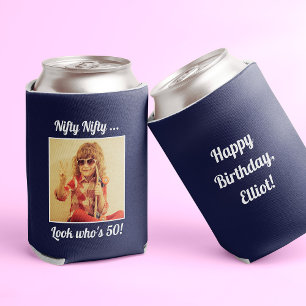 Custom Photo Funny Cool 50th Birthday Can Cooler