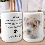 Custom Photo Funny Dog Mum Coffee Mug<br><div class="desc">Surprise Mum for her birthday, Mother's day, or just because with this super cute dog mum mug . Mum... I love how we don't even have to say out loud that I'm your favourite child . Personalise with the Dog Mum's favourite Pet Photo, and name . COPYRIGHT © 2020 Judy...</div>