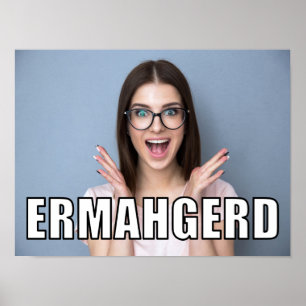 Custom Photo Funny Ermahgerd Meme Style Poster
