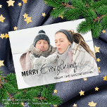Custom Photo Funny Merry Everything Humour Text Holiday Card<br><div class="desc">Unique, classic, trendy, pretty and decorative Holiday card. Cute Merry Everything greeting text and room to customise or personalise with a photo, family name (or individual names) and (limited) message of your choice. With a classy rustic country cottage farmhouse style barnwood wooden planks pattern on the backside of the card....</div>