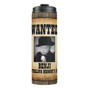 Custom Photo Funny Wanted Poster Thermal Tumbler