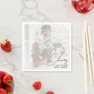 Custom photo Future Mrs bridal shower napkins