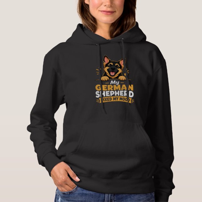 Custom Photo German Shepherd Fixed My Mood  Hoodie (Front)