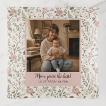 Custom Photo Gift for Mum Vintage Floral Boho
