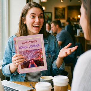 Custom Photo Gifts for 21 Year Old Female Pink Notebook