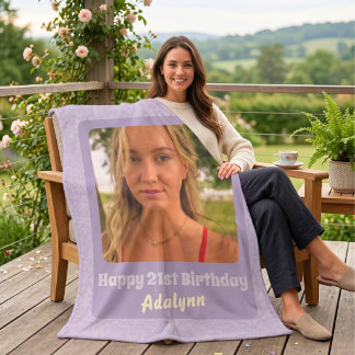 Custom Photo Gifts for 21 Year Old Female Violet Sherpa Blanket