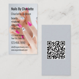 custom Photo Glitter Sparkling Nail Beauty Salon  Business Card