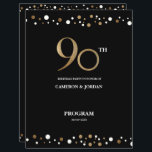 Custom photo Gold Black Confetti 90th birthday<br><div class="desc">Personalise this flyer sheet letter size,  gold and black confetti 90th birthday party program design. Celebrate and include the party itinerary schedule,  name of the celebrants,  photo and venue for the nintieth birthday celebrants. A joint party program for 2 celebrants.</div>