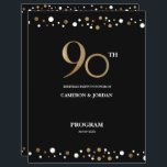Custom photo Gold Black Confetti 90th birthday<br><div class="desc">Personalise this flyer sheet letter size,  gold and black confetti 90th birthday party program design. Celebrate and include the party itinerary schedule,  name of the celebrants,  photo and venue for the nintieth birthday celebrants. A joint party program for 2 celebrants.</div>