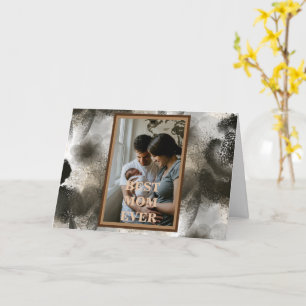 Custom Photo Gold Floral Happy Mothers day Card
