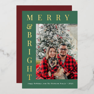 custom photo gold text christmas holiday card