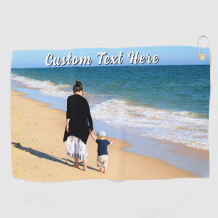 Custom Photo Golf Towel Gift Personalized Text