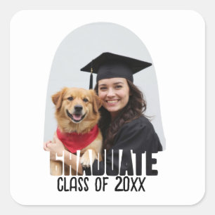 Custom Photo Graduate Arch Graduation Favour Square Sticker