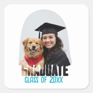 Custom Photo Graduate Arch Graduation Favour Square Sticker
