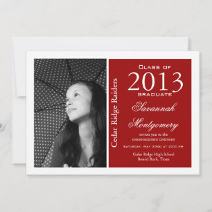 Custom Photo Graduation Announcements Red