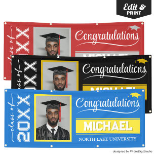 Custom Photo Graduation Banner with Name & School