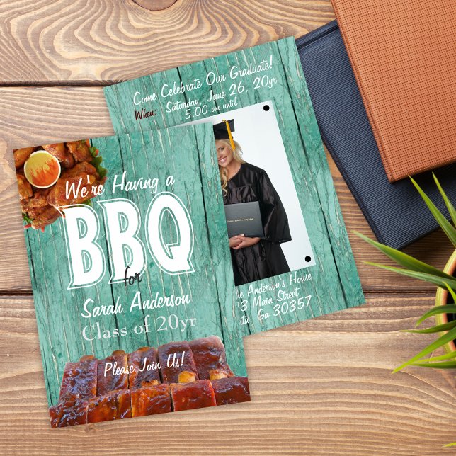 Custom Photo Graduation BBQ Party Invitation (Creator Uploaded)