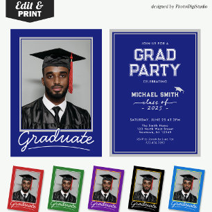 Custom Photo Graduation Invitation Card, Classic