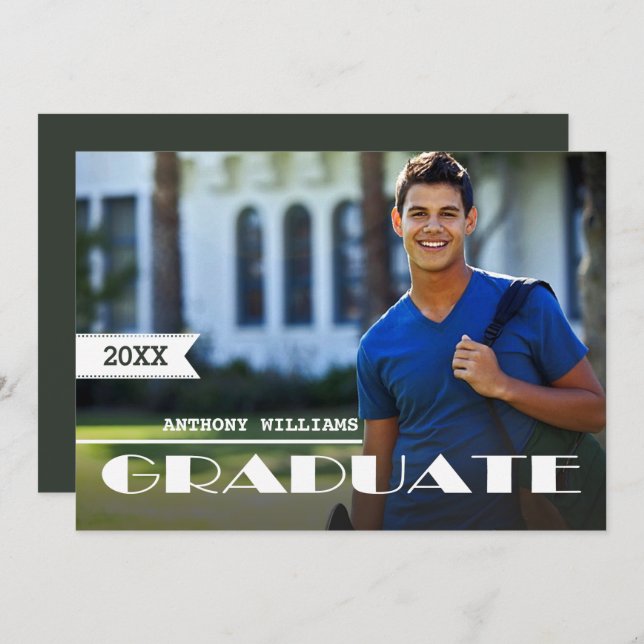 Custom Photo Graduation Party  Invitation (Front/Back)