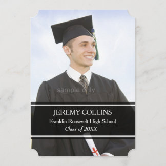 Custom Photo Graduation Personalised Picture Black Invitation