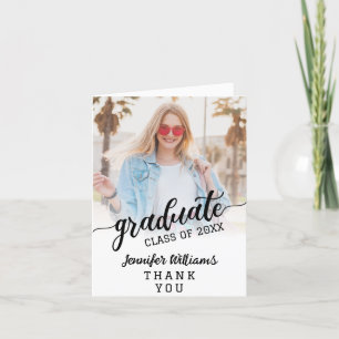 Custom Photo Graduation with Message Thank You Card