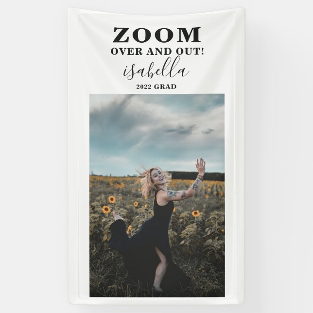 Custom Photo Graduation Zoom Over And Out Banner (Vertical)