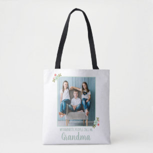 Custom Photo Grandma Tote Bag