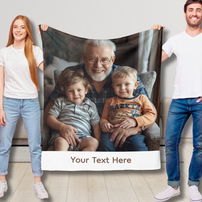 Custom Photo Grandpa Blanket Fleece Cosy Gift Idea (Creator Uploaded)