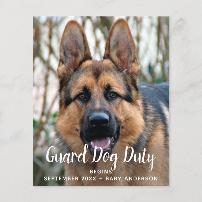 Custom Photo Guard Dog Duty Pregnancy Announcement (Front)