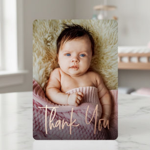 Custom Photo Handlettering Baby Shower rose gold