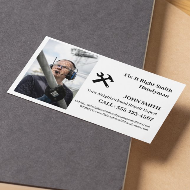 Custom Photo Handyman  Business Card (Creator Uploaded)