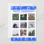 CUSTOM PHOTO Hanukkah Menorah Stars Cute Flat Card<br><div class="desc">Customise this flat card by adding your own text and photos on the front or back. There is a grid in front of the photos which makes it easier to use any size photos you have and keep them lined up and in a square format. You can delete the grid...</div>