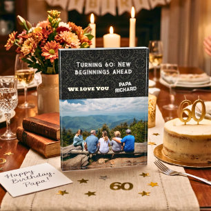 Custom Photo Happy 60th Birthday Gifts for Men Block