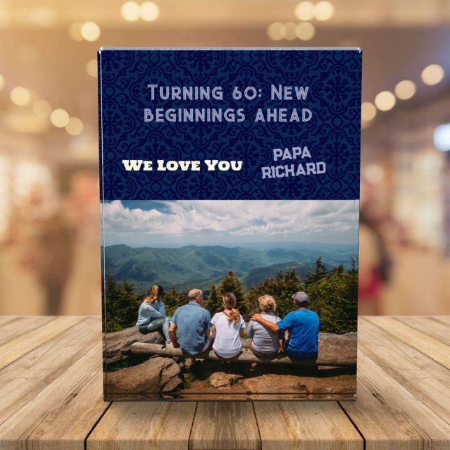 Custom Photo Happy 60th Birthday Gifts for Men Block (60th Birthday Gifts for Men)