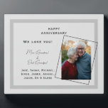 Custom Photo Happy Anniversary Grandparent Plaque<br><div class="desc">Happy Anniversary Plaque.  Family Names.  Personalised.  Photo.    Grandparent anniversary gift.</div>