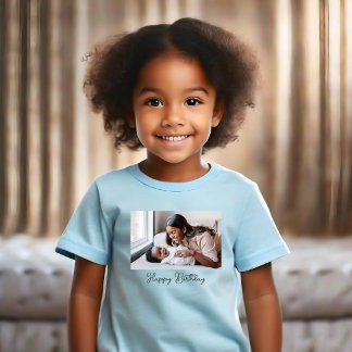 Custom Photo Happy Birthday Baby T-Shirt