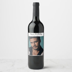 Custom Photo Happy Birthday Gift/ Anniversary Wine Label