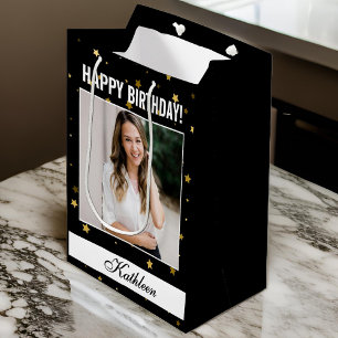 Custom Photo Happy Birthday Gift Bag for Women