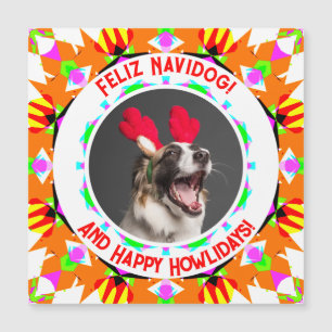 Custom Photo Happy Christmas Dog Mum Dad Magnet