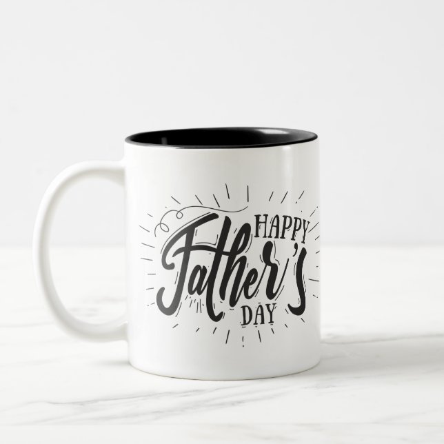 Custom Photo Happy Father's Day Coffee Mug (Left)