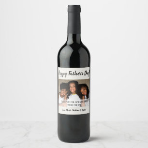 Custom Photo Happy Father's Day Wine Labels