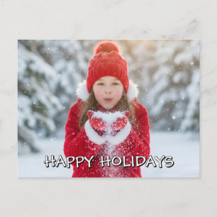 Custom Photo Happy Holidays Christmas Postcard
