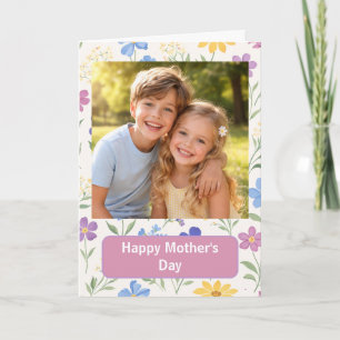 Custom Photo Happy Mother’s Day Card floral