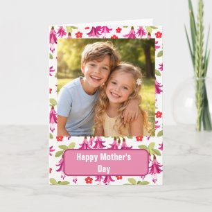 Custom Photo Happy Mother’s Day Card   Pink Floral