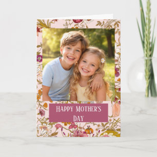 Custom Photo Happy Mother’s Day floral Card